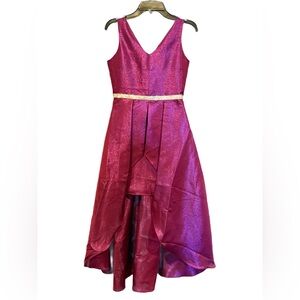 Rare Editions Purple High Low Formal Kids Dress